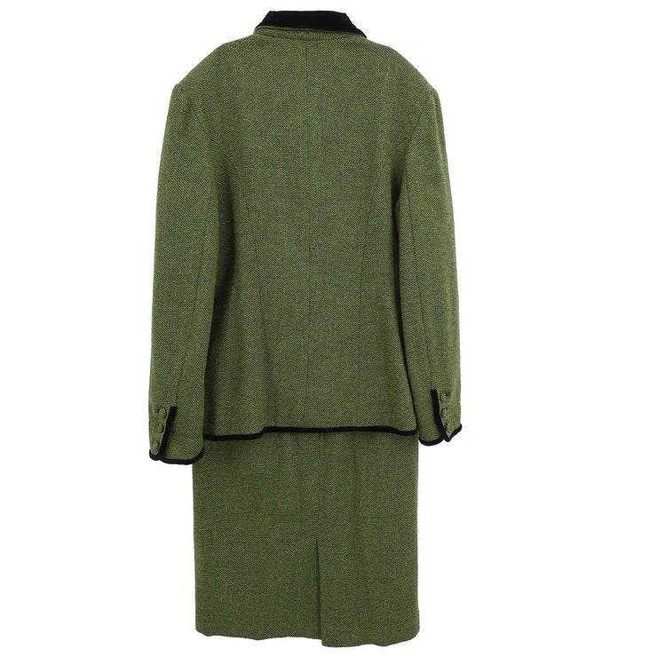 Fendi Setup Suit Jacket Skirt Green #42