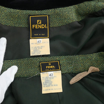 Fendi Setup Suit Jacket Skirt Green #42