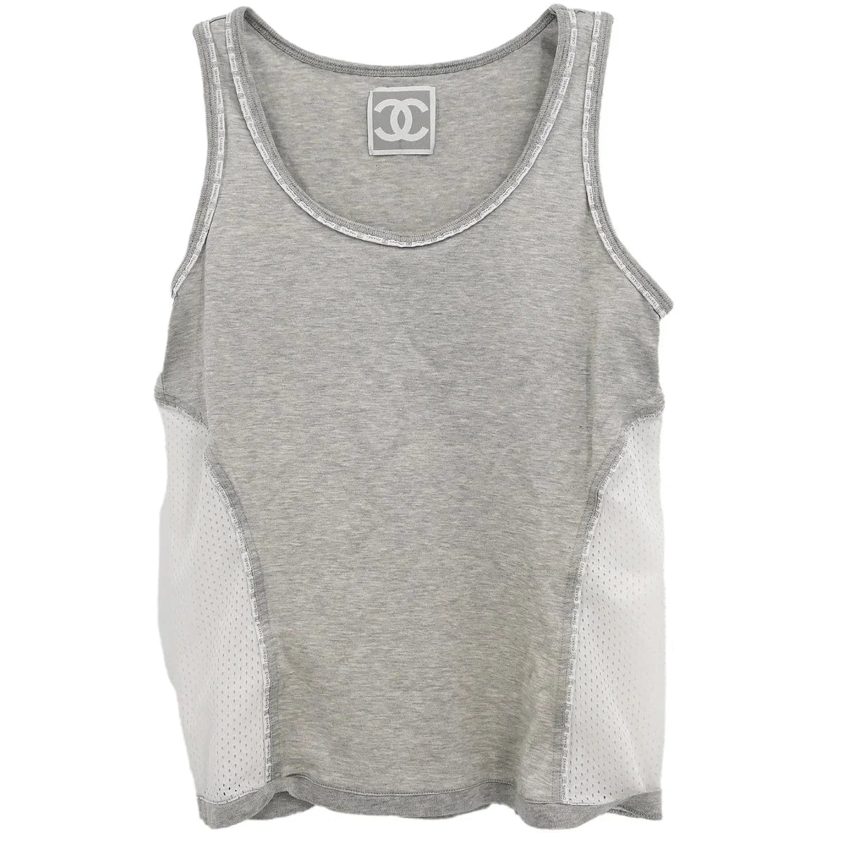 Chanel 2004 Sport Line Sleeveless Mesh Top Gray #38
