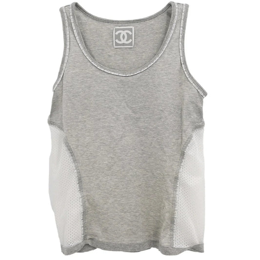 Chanel 2004 Sport Line Sleeveless Mesh Top Gray #38