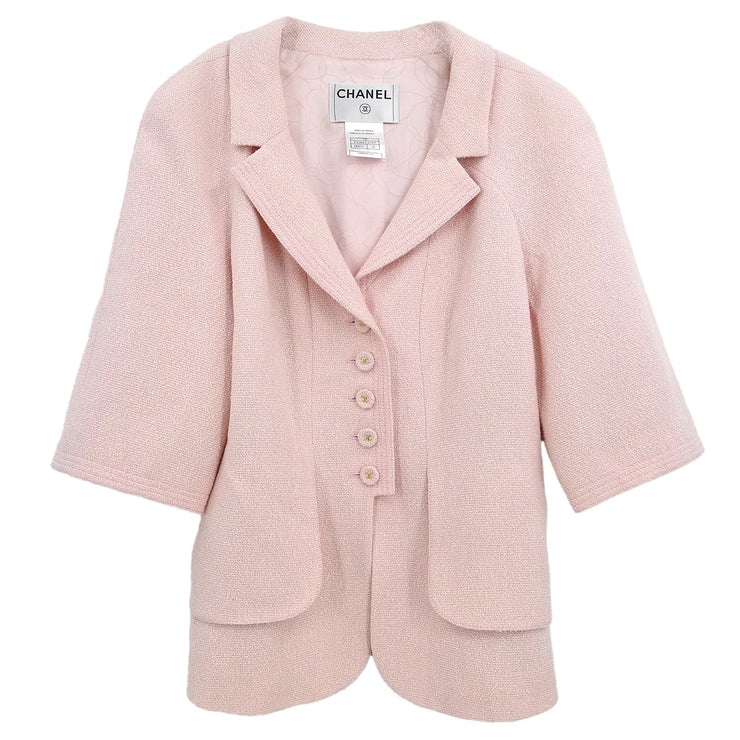 Chanel 2007 Single Breasted Jacket Pink #38