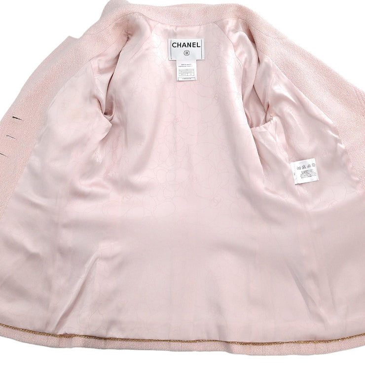 Chanel 2007 Single Breasted Jacket Pink #38
