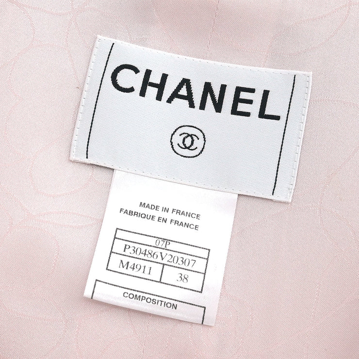 Chanel 2007 Single Breasted Jacket Pink #38