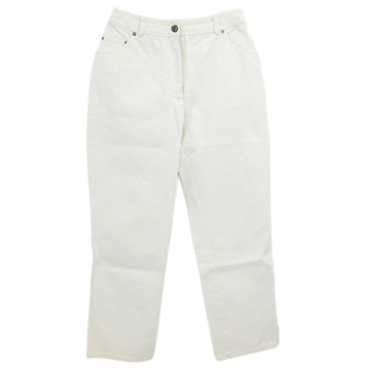Chanel Long Denim Pants White #36