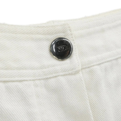 Chanel Long Denim Pants White #36