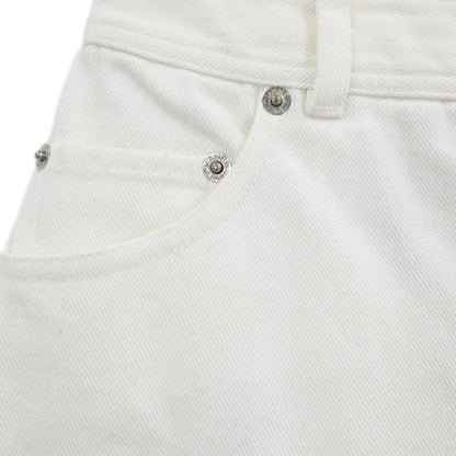 Chanel Long Denim Pants White #36