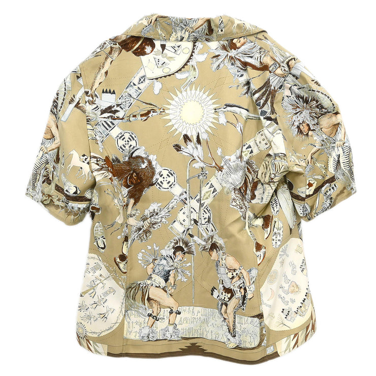 Hermes Shirt Blouse Brown #40