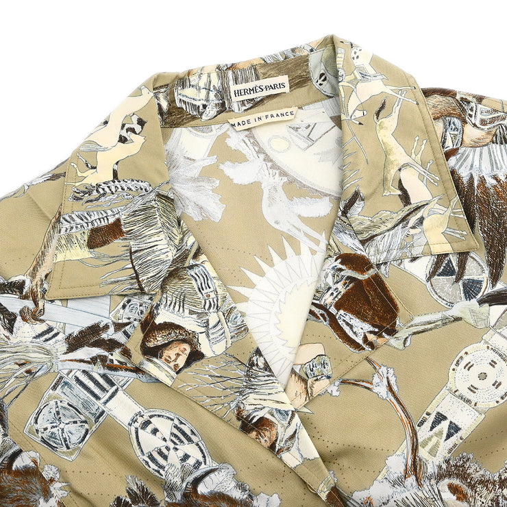 Hermes Shirt Blouse Brown #40