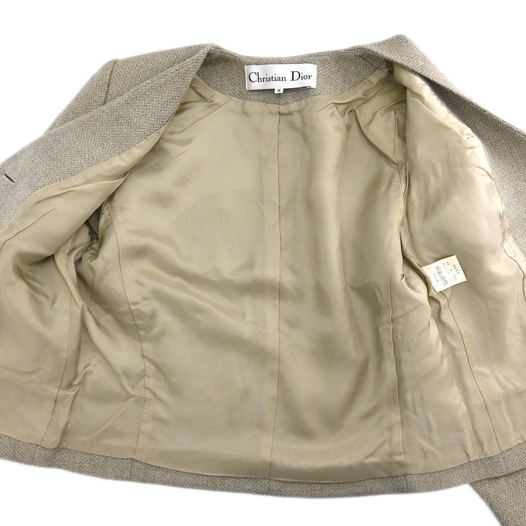 Christian Dior Collarless Jacket Gray #M