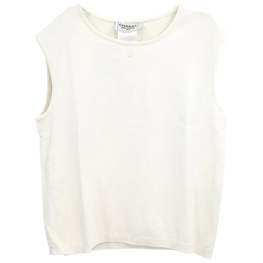 Chanel 1998 Sleeveless Top White #42