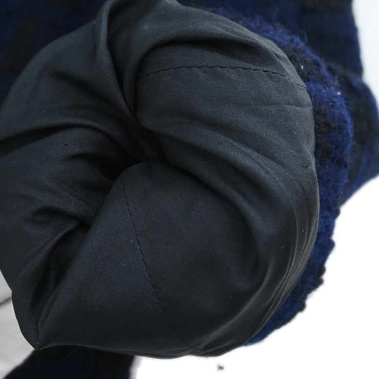Chanel Single Breasted Collarless Jacket Navy #36