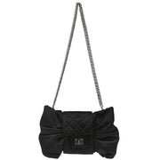 Chanel 2006-2008 Black Satin Bow Shoulder Bag