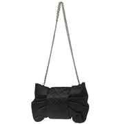 Chanel 2006-2008 Black Satin Bow Shoulder Bag