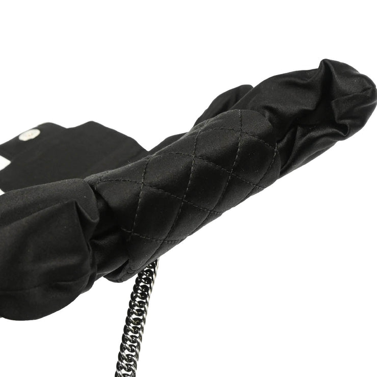 Chanel 2006-2008 Black Satin Bow Shoulder Bag