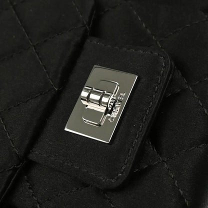 Chanel 2006-2008 Black Satin Bow Shoulder Bag