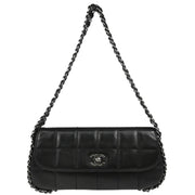 Chanel 2003-2004 Black Lambskin Choco Bar Handbag