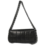 Chanel 2003-2004 Black Lambskin Choco Bar Handbag