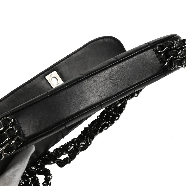 Chanel 2003-2004 Black Lambskin Choco Bar Handbag