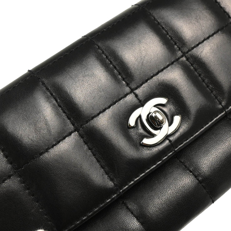 Chanel 2003-2004 Black Lambskin Choco Bar Handbag