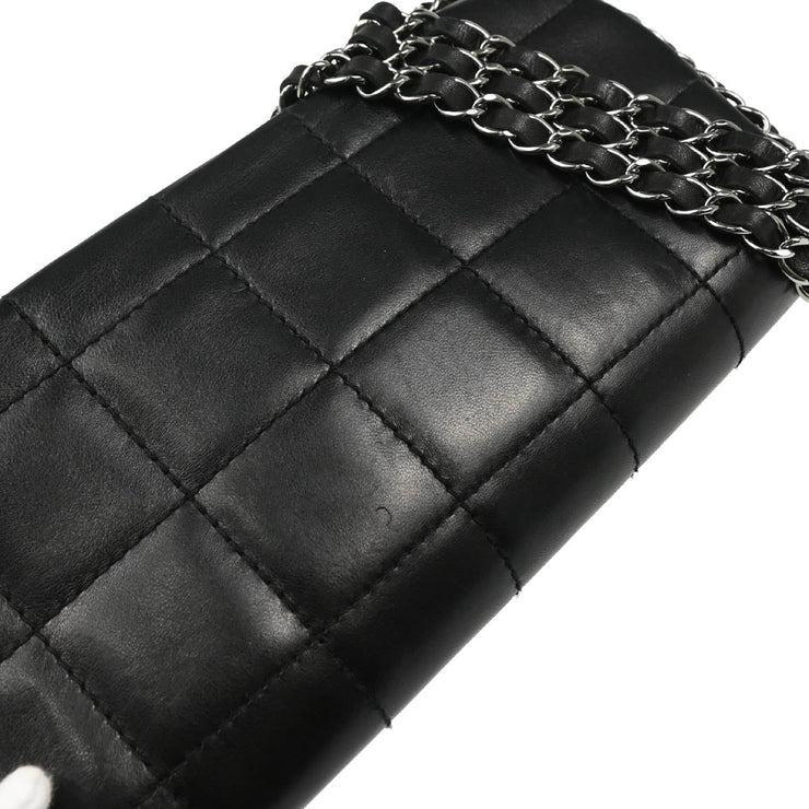 Chanel 2003-2004 Black Lambskin Choco Bar Handbag