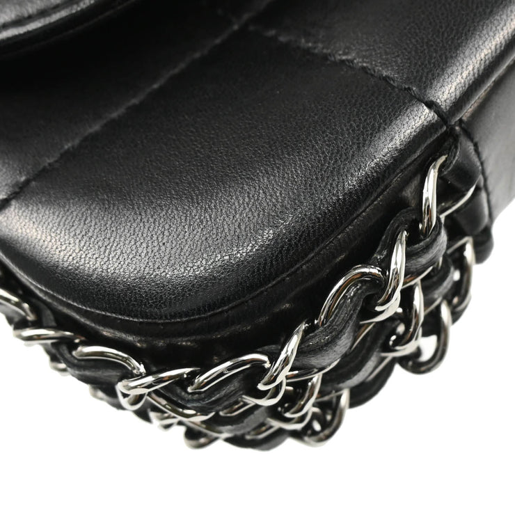 Chanel 2003-2004 Black Lambskin Choco Bar Handbag