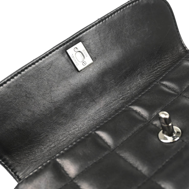 Chanel 2003-2004 Black Lambskin Choco Bar Handbag