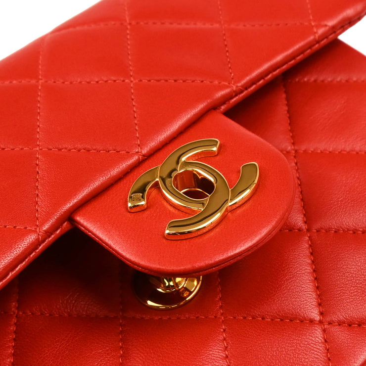 Chanel 1997-1999 Red Lambskin Mini Classic Square Flap Shoulder Bag 17