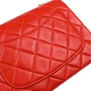 Chanel 1997-1999 Red Lambskin Mini Classic Square Flap Shoulder Bag 17