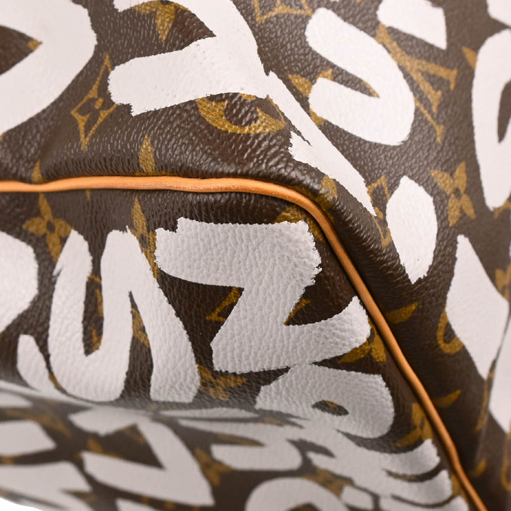 Louis Vuitton 2001 White Monogram Graffiti Keepall 50 Duffle Bag M92197