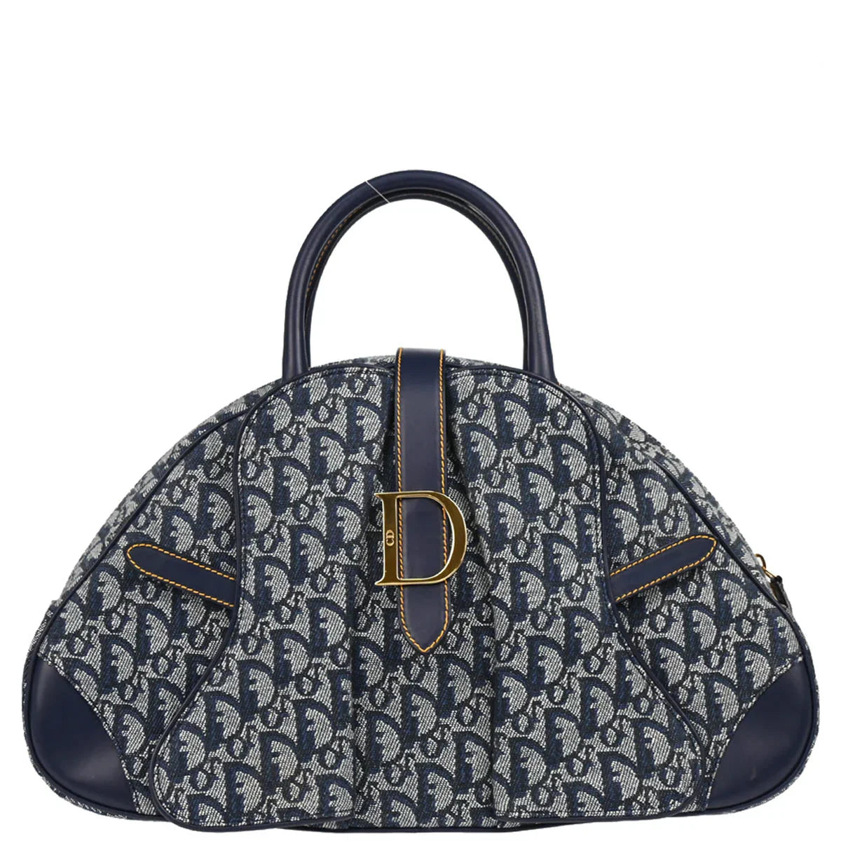 Christian Dior 2000 Navy Double Saddle Trotter Handbag