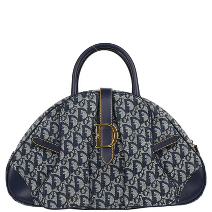 Christian Dior 2000 Navy Double Saddle Trotter Handbag