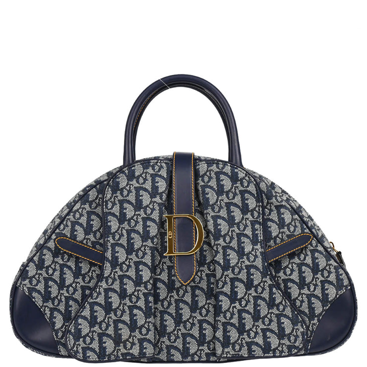 Christian Dior 2000 Navy Double Saddle Trotter Handbag