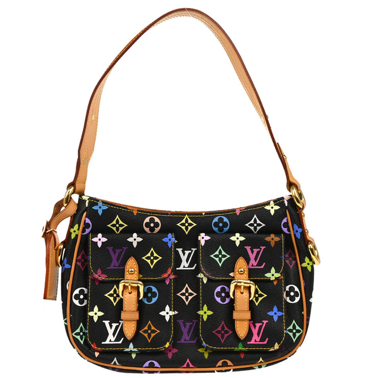 Louis Vuitton 2005 Black Monogram Multicolor Lodge PM Handbag M40054