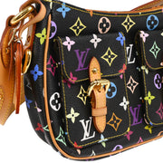 Louis Vuitton 2005 Black Monogram Multicolor Lodge PM Handbag M40054