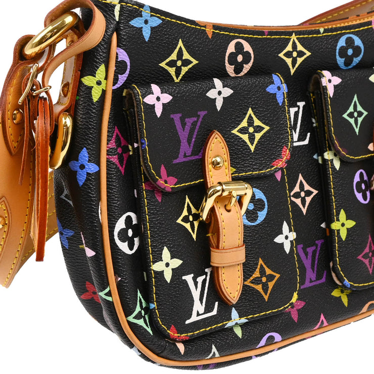 Louis Vuitton 2005 Black Monogram Multicolor Lodge PM Handbag M40054