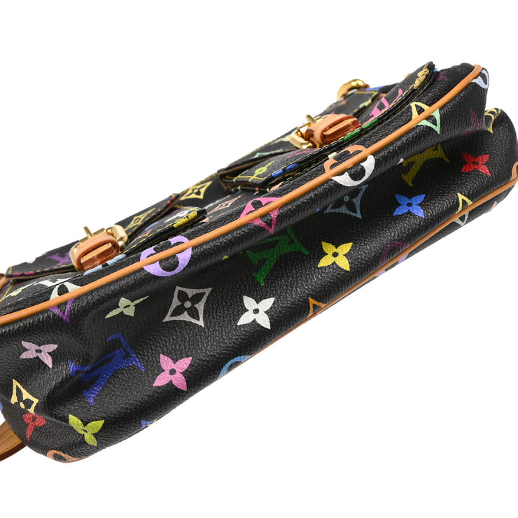 Louis Vuitton 2005 Black Monogram Multicolor Lodge PM Handbag M40054