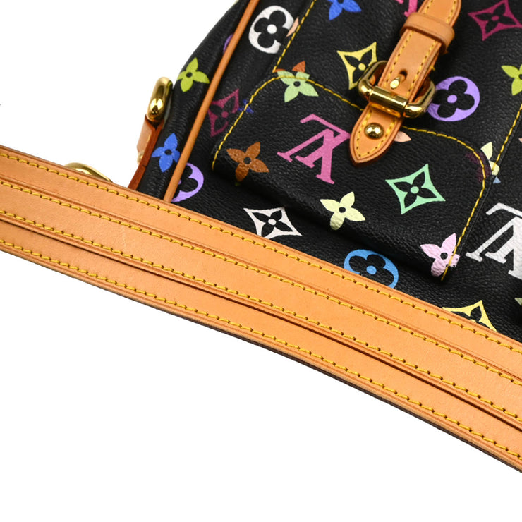 Louis Vuitton 2005 Black Monogram Multicolor Lodge PM Handbag M40054