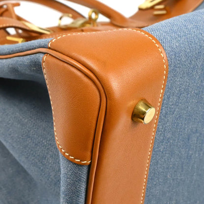 Hermes * 1998 Blue Denim Birkin 35 Handbag