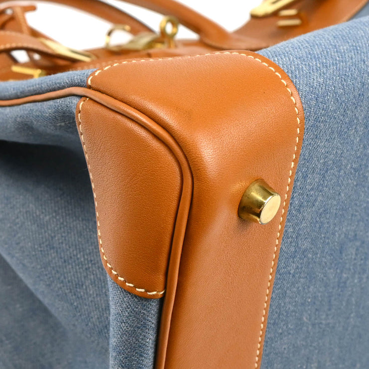 Hermes * 1998 Blue Denim Birkin 35 Handbag