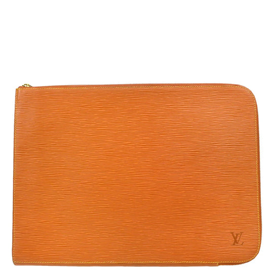 Louis Vuitton 1998 Brown Epi Poche Documents 38 Business Bag M54498
