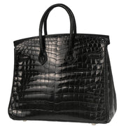 Hermes * 2005 Black Niloticus Crocodile Birkin 25 Handbag