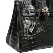 Hermes * 2005 Black Niloticus Crocodile Birkin 25 Handbag