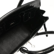 Hermes * 2005 Black Niloticus Crocodile Birkin 25 Handbag