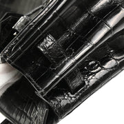 Hermes * 2005 Black Niloticus Crocodile Birkin 25 Handbag