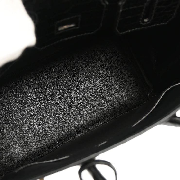 Hermes * 2005 Black Niloticus Crocodile Birkin 25 Handbag
