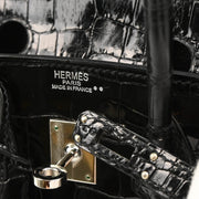 Hermes * 2005 Black Niloticus Crocodile Birkin 25 Handbag