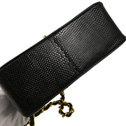 Chanel * 1989-1991 Black Lizard Shoulder Bag