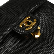 Chanel * 1989-1991 Black Lizard Shoulder Bag