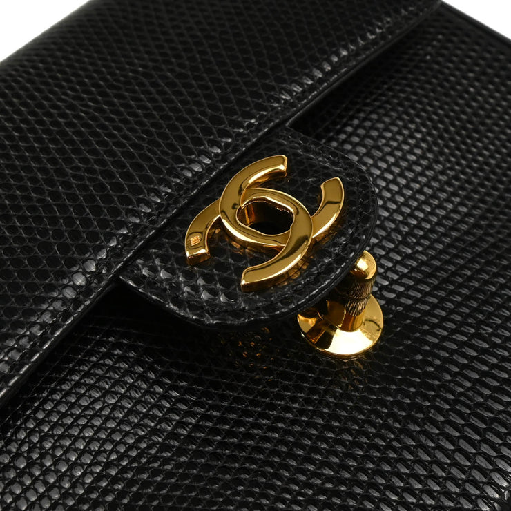 Chanel * 1989-1991 Black Lizard Shoulder Bag
