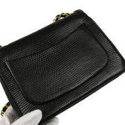 Chanel * 1989-1991 Black Lizard Shoulder Bag